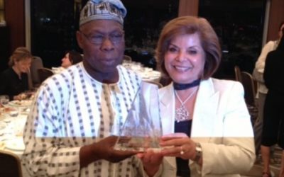 In recognition of the indisputably growing impact of the Asian economic, cultural, and political dimensions in global affairs, Mehri Madarshahi and President Obasanjo jointly received the 2012 Aspen Awards for Cultural Diplomacy